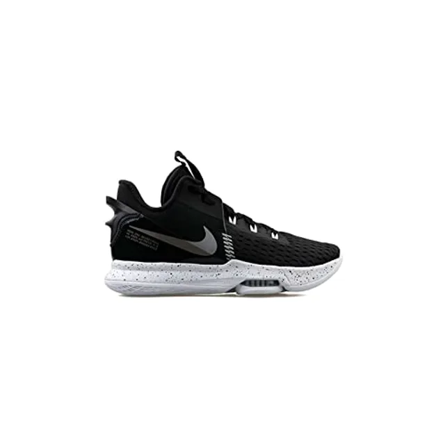 Nike LeBron Witness 5 Black Metallic Silver - 9.5 - Black/White/Metallic Silver - Men