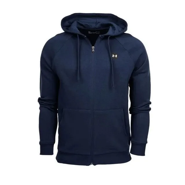 Under Armour Sweat à Capuche Rival Fleece Full Zip, Bleu Marine/Blanc, XS
