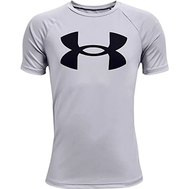 Under Armour Garçon Ua Tech Big Logo T shirt de sport l ger T running pour gar on, Gris Clair/Noir (011), 140 EU