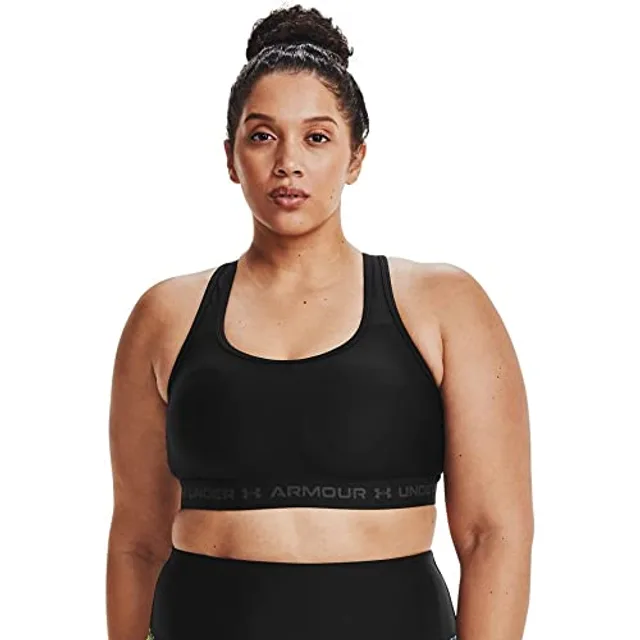 Under Armor Brassière de sport confortable, Brassière running pour femme, noir, XS