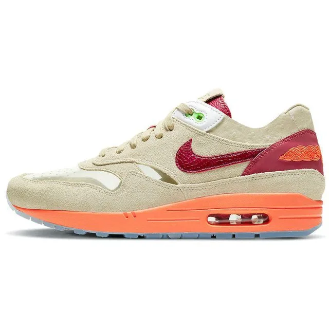 CLOT x Nike Air Max 1 Kiss of Death 2021 Baskets Unisexe Tan Net Rouge Foncé DD1870-100 36 - adult