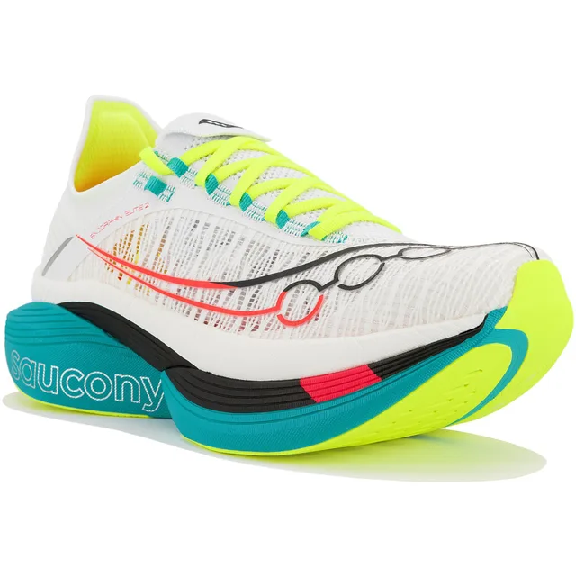 Chaussures Running Saucony Endorphin Elite 2 Blanc/Multicolore Unisexe