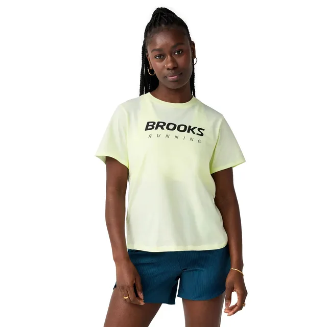 BROOKS T-shirt de running graphique pour femmes jaune | XS