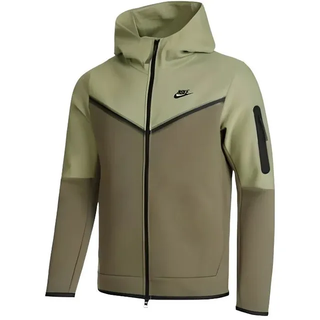 Veste de survêtement Nike TECH FLEECE FULL ZIP - Homme - Vert - Manches longues