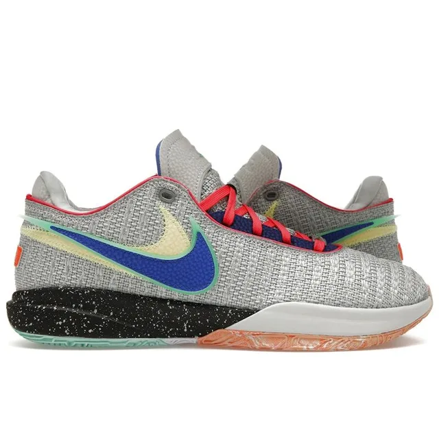 Nike LeBron 20 Nike Lifer - 7 - Light Silver/Hyper Royal-Lemon Chiffon-Safety Orange - Men