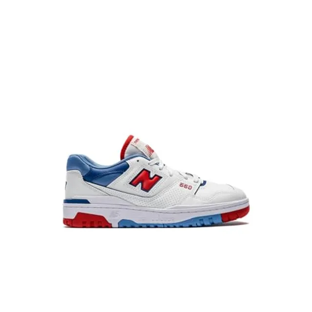 New Balance 550 White True Red Atlantic Blue - 8.5 - White/True Red/Atlantic Blue - Men
