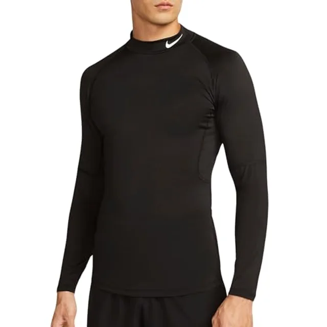 NIKE T-Shirt fonctionnel 'Mock' noir / blanc