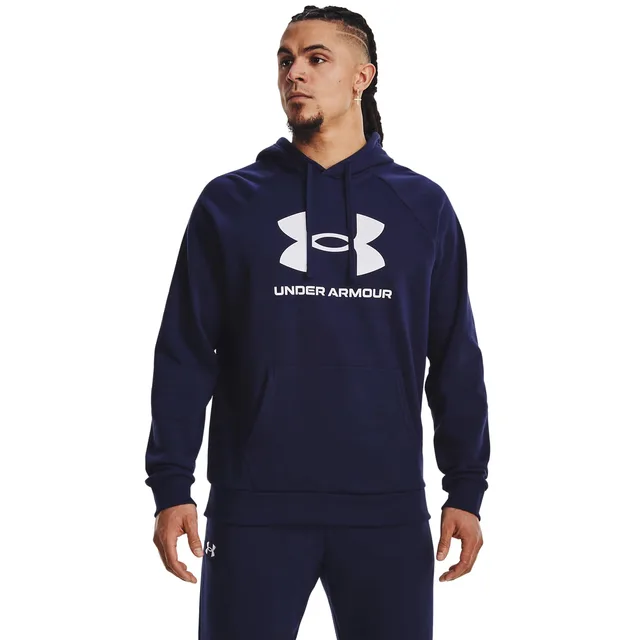 UNDER ARMOUR Sweat de sport 'Rival' bleu marine / blanc
