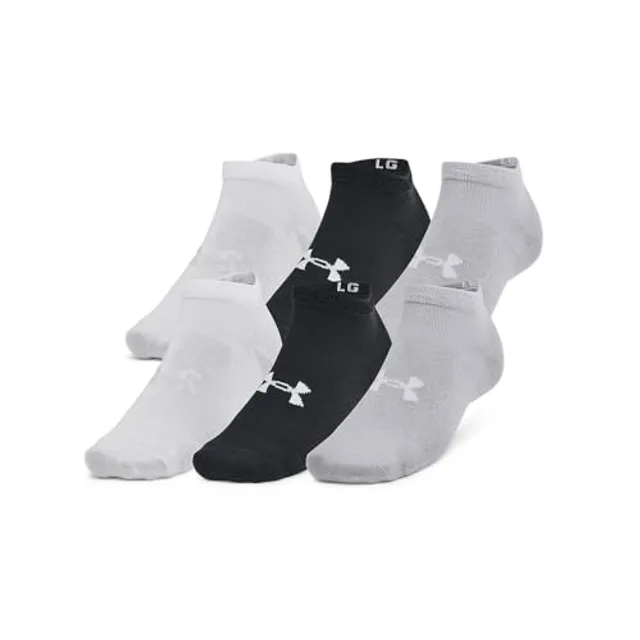 Under Armour unisex. 1386239 Lot de 6 chaussettes basses noires, grises, blanches (M), Casuel, Homewear, Sport