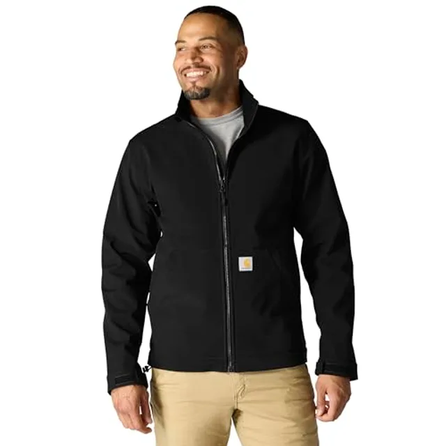 Carhartt Veste softshell Rain Defender pour homme - Coupe décontractée, noir, Medium