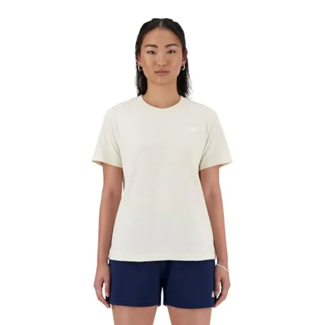 New Balance pour femme. WT41509 T-shirt Essentials beige (M), Casuel, Coton, Manche courte