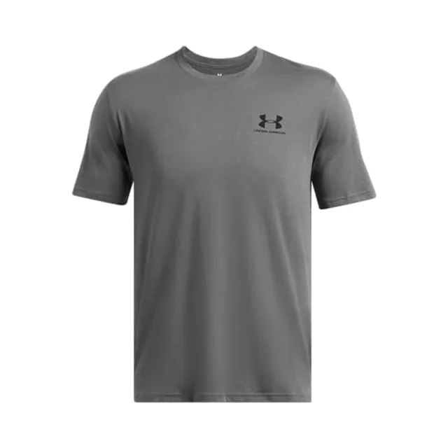 Under Armour pour homme. 1326799 Sportstyle Left Chest T-shirt gris (S/M), Coton, Multisport, Manche courte