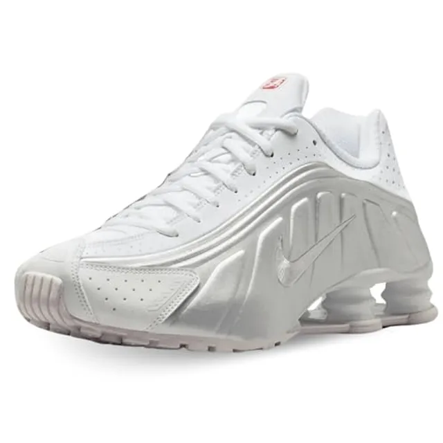 Nike Shox R4 white/white/bright crimson/metallic silver