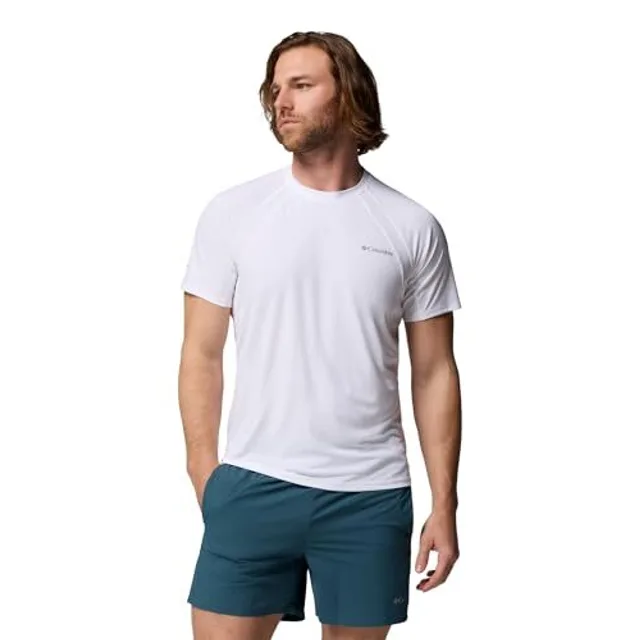 Columbia T-Shirt à Manches Courtes Stealth Spring pour Homme, t-Shirt à Manches Courtes, Blanc, Taille M