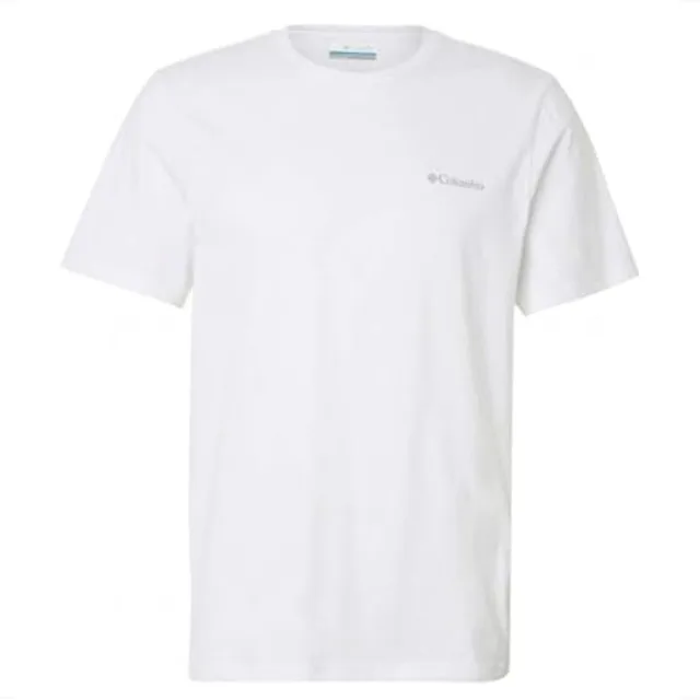 Columbia T-Shirt Basique à Manches Courtes pour Homme, Blanc, S