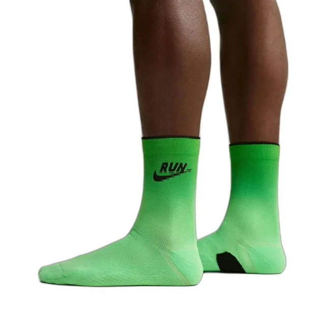 Chaussettes Nike Run Midweight vert néon (1 paire) - S