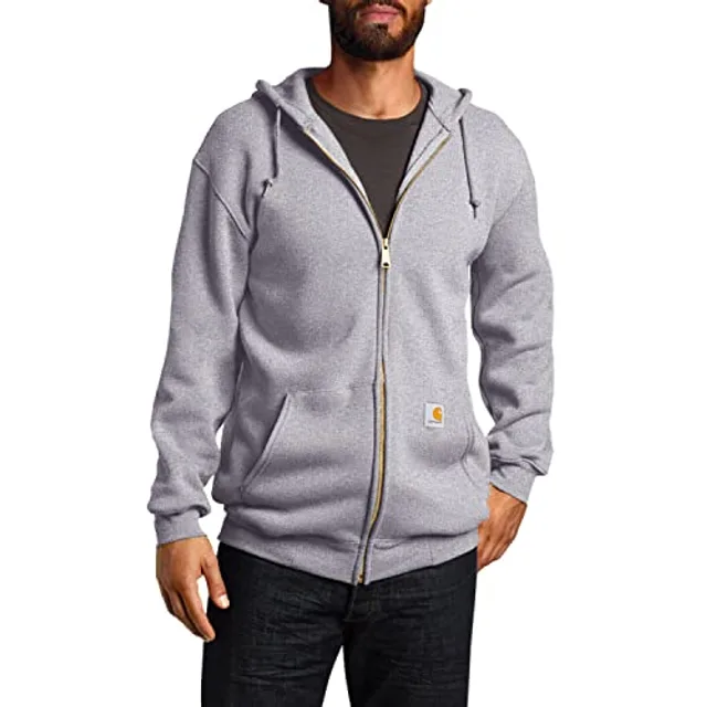 Sweat-shirt sportswear Carhartt Sweat à capuche poids moyen zippé coupe large gris chiné S S1K122HGYS