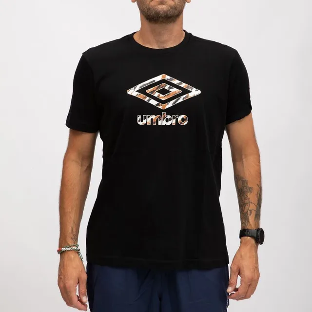 Umbro - T-shirt Homme Coton Aucun 957862 Régular Col rond Manches courtes - Noir (Pièce)