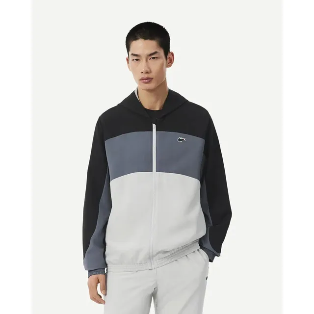 Lacoste Veste de survêtement Sport color-block Taille S Gris/noir