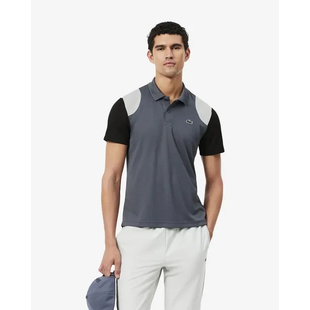 Lacoste Polo Sport Ultra Dry color-block Taille XL Gris/noir