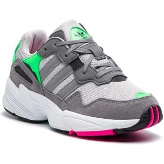 Adidas - Baskets en Velours de Cuir & Mesh Yung-96 J gris/vert - T.38