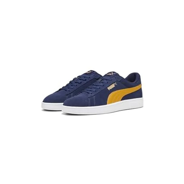 PUMA Baskets basses 'Smash 3.0' bleu marine / jaune / or