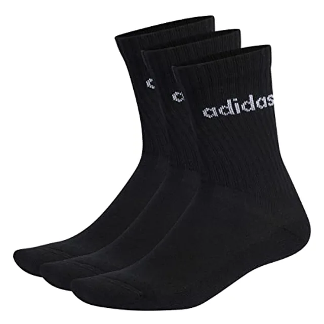 adidas, Set Di 3 Paia Di Calze Alte Per Bambini, Chaussettes, Noir Blanc, M, Unisexe -Bambino