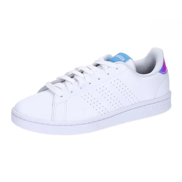 Baskets Blanches/Bleu Femme Adidas Advantage17
