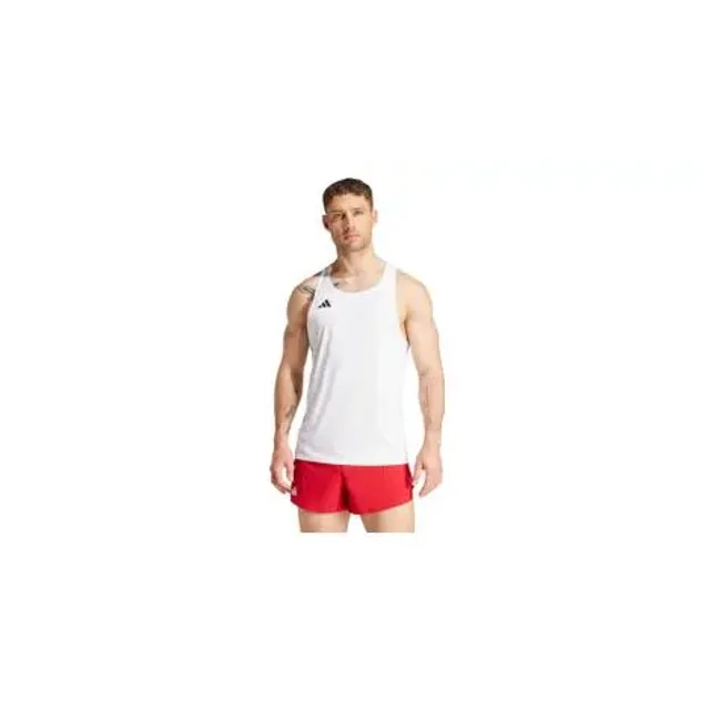 adidas Adizero Essentials Débardeur de course à pied pour homme, blanc, L