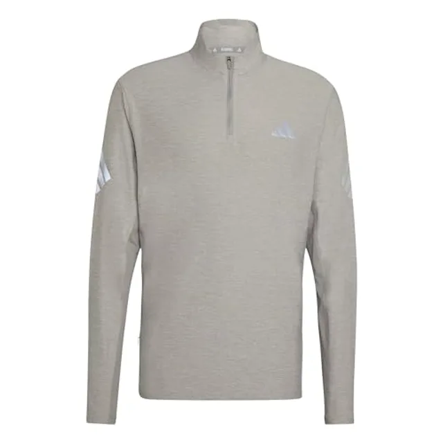 Sweat adidas ADI365 Running Iconic Climacool demi-zip gris clair - XL