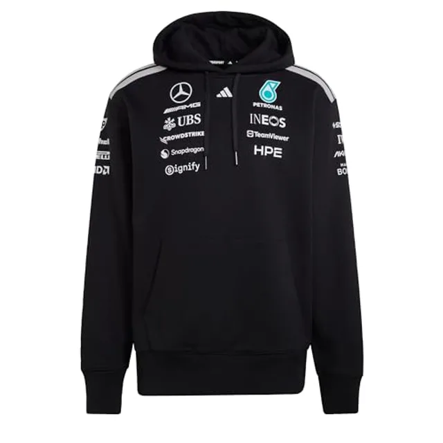 Adidas Sweat à Capuche Mercedes AMG Petronas Formula 1 Team Driver, Noir, L