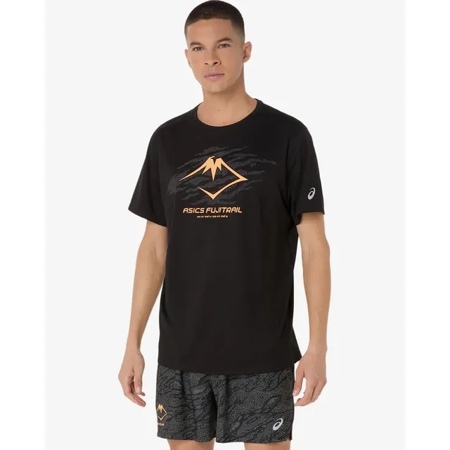 Asics pour homme. 2011D390 T-shirt Fijitrail noir (L), Casuel, Coton, Manche courte