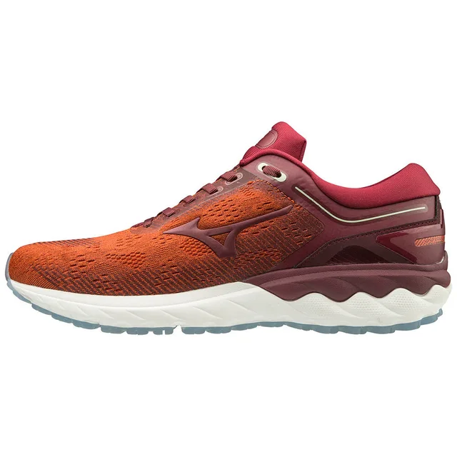 Chaussures running mizuno wave skyrise rouge homme