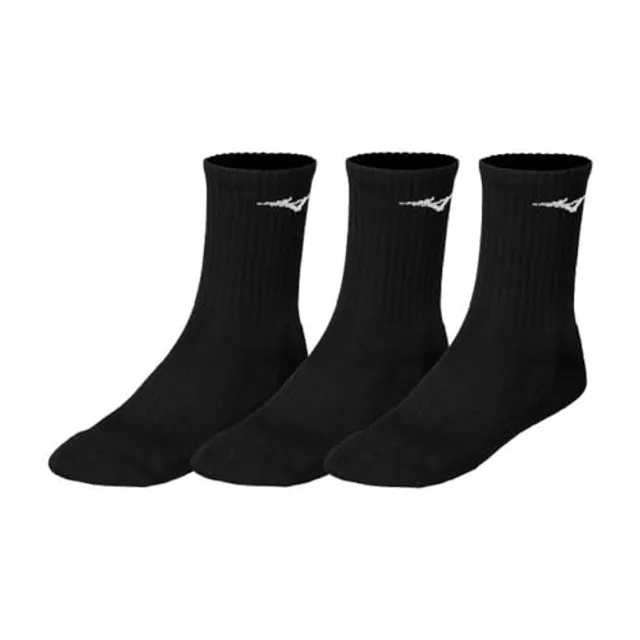 Mizuno Chaussettes d'entraînement unisexes, Noir/noir., S