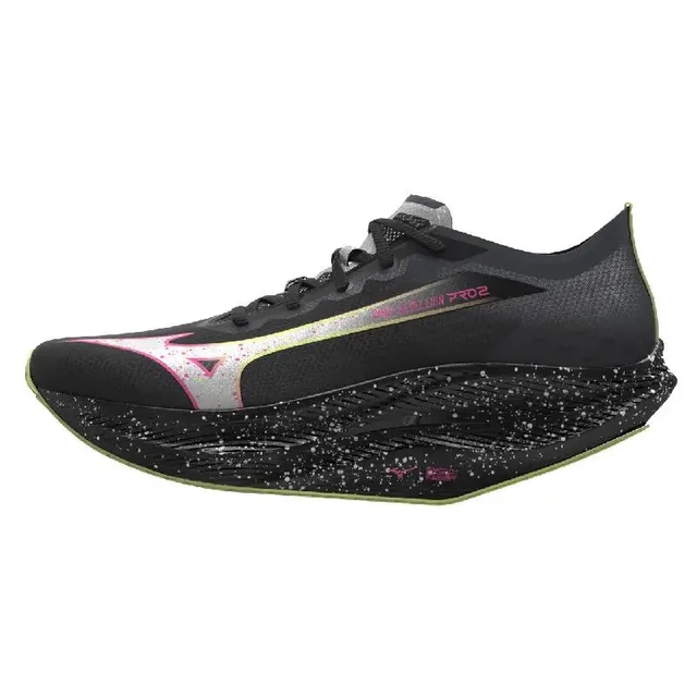 Mizuno Wave Rebellion Pro 2 - Chaussures running homme Black / Silver / Pink Tetra 42