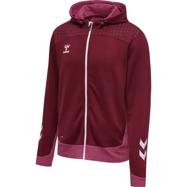 Hummel Veste de survêtement 'Lead' éosine / bordeaux / blanc