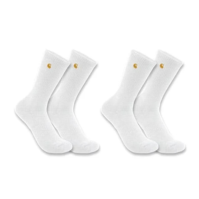 Carhartt Force Midweight Crew Lot de 2 Paires de Chaussettes Travail, Blanc, L Homme
