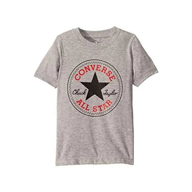 CONVERSE T-Shirt 'CHUCK PATCH' graphite / gris chiné / rouge