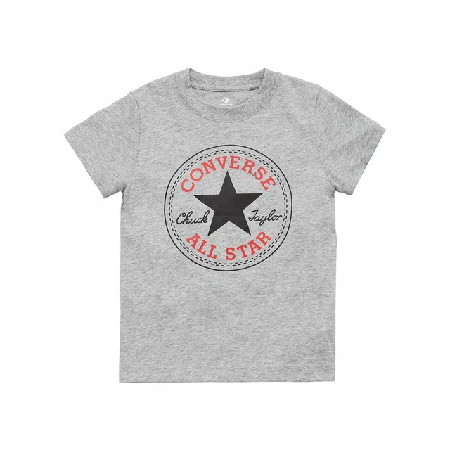 CONVERSE T-Shirt 'CHUCK PATCH' graphite / gris chiné / rouge