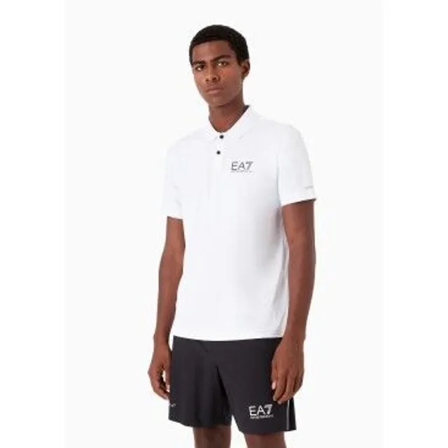 EA7 pour homme. 8NPF23_PJEMZ Polo Sport Ventus 7 blanc (M), Casuel, Polyester, Manche courte