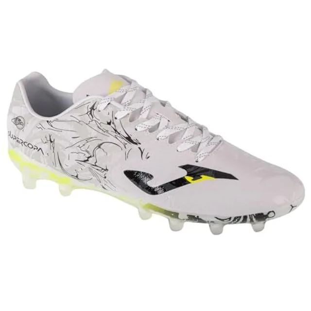 Chaussures de Football Joma Super Copa Homme 2402 - Blanc - Crampons Moulés - Terrain Synthétique