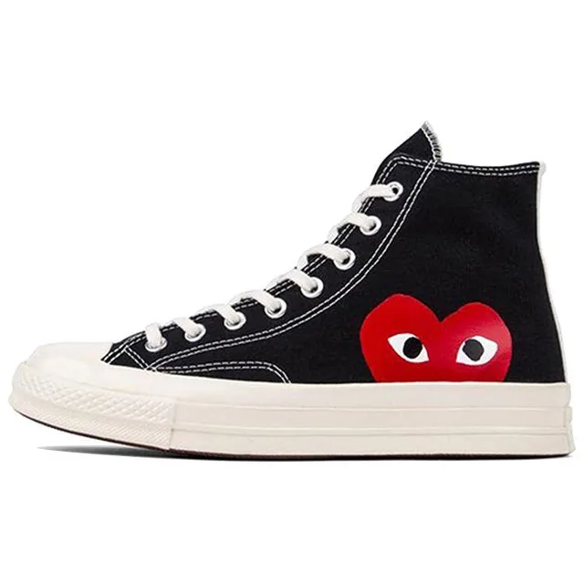 Comme des Garçons Play x Converse Chuck 70 High Noir Baskets Unisexe Blanc 150204C 36 - adult