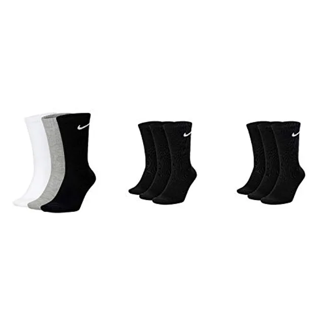 Nike Mixte Everyday Cushioned Lot de 3 paires de chaussettes, Noir (black/white) - 42 - 46 EU (Taille fabricant: L)