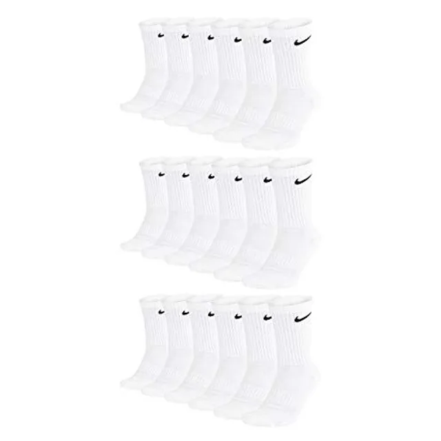 Nike NK Everyday Cush Crew 3PR Chaussettes Mixte Adulte, Blanc (white/black), 38 - 42 (Taille fabricant: M)