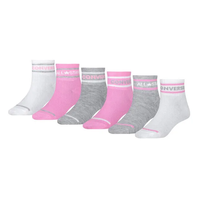 Chaussettes enfant Converse CHN Basic Wordmark Quarter (x6) - Junior - Unisex - 4/5 ans