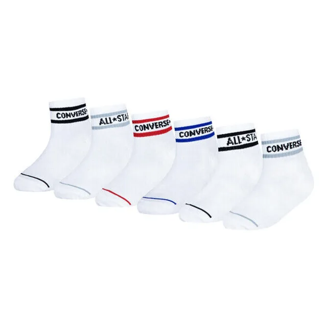 Chaussettes enfant Converse CHN Basic Wordmark Quarter (x6) - Junior - Unisex - 5/7 ans