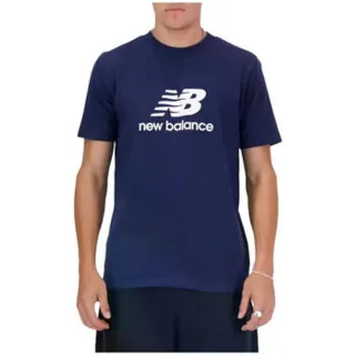 New Balance pour homme. MT41502 T-shirt Sport Essentials Logo navy (S), Casuel, Coton, Manche courte, Marine