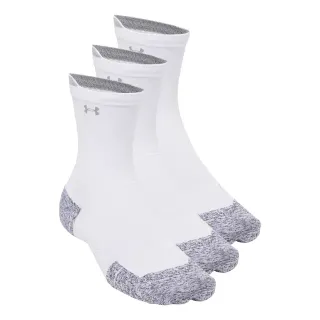 Lot de 3 paires de chaussettes mi-hautes Under Armour ArmourDry® Run Cushion unisexes Blanc / Blanc / réfléchissant S