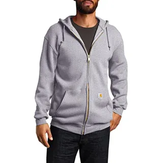 Sweat-shirt sportswear Carhartt Sweat à capuche poids moyen zippé coupe large gris chiné XL S1K122HGYXL