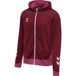 Hummel Veste de survêtement 'Lead' éosine / bordeaux / blanc
